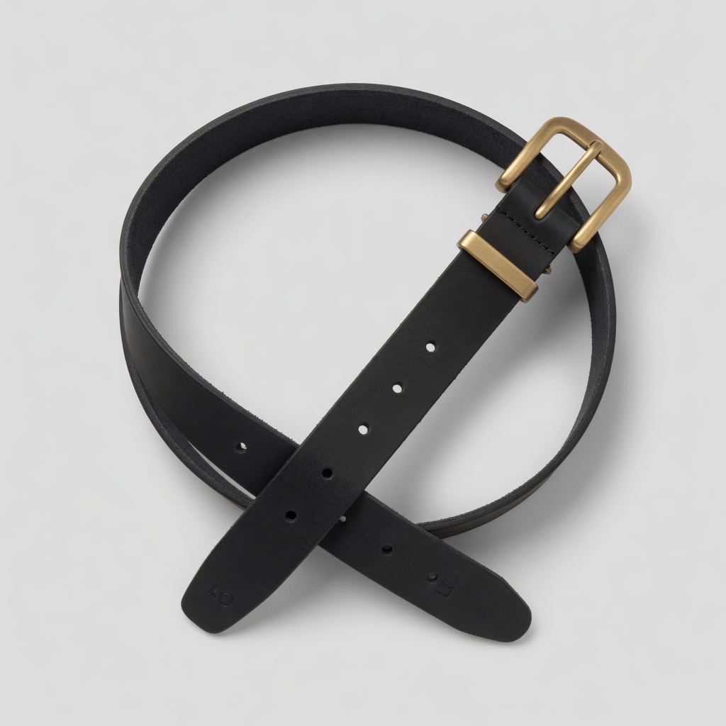LOCKE / Leather Belt in Washed Black